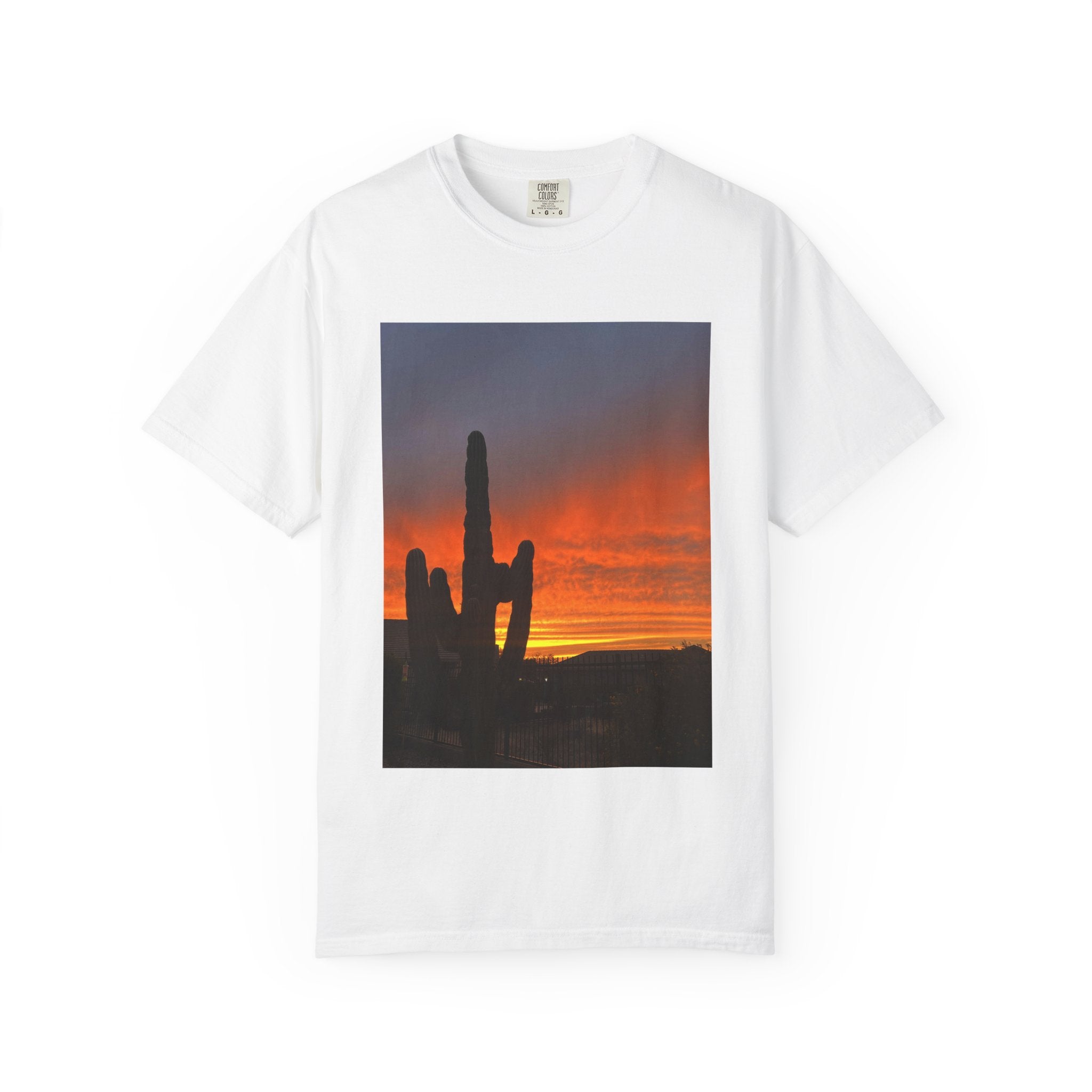 Desert Cactus Sunset T-Shirt, White