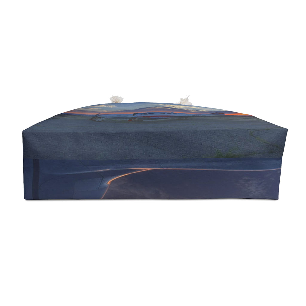 Aviation Sunset Weekender Bag - Travel Tote with Airplane Sunset Print
