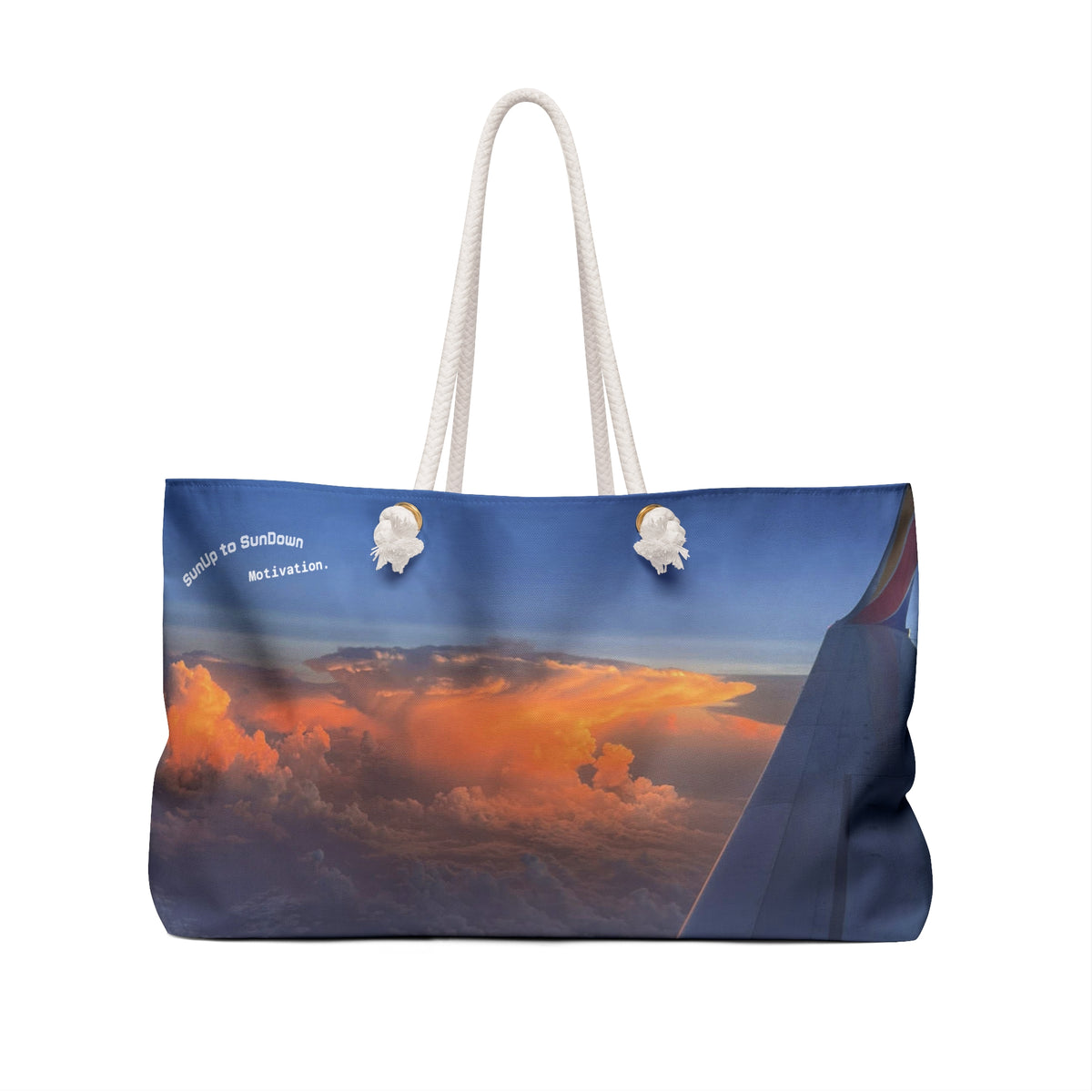 Aviation Sunset Weekender Bag - Travel Tote with Airplane Sunset Print