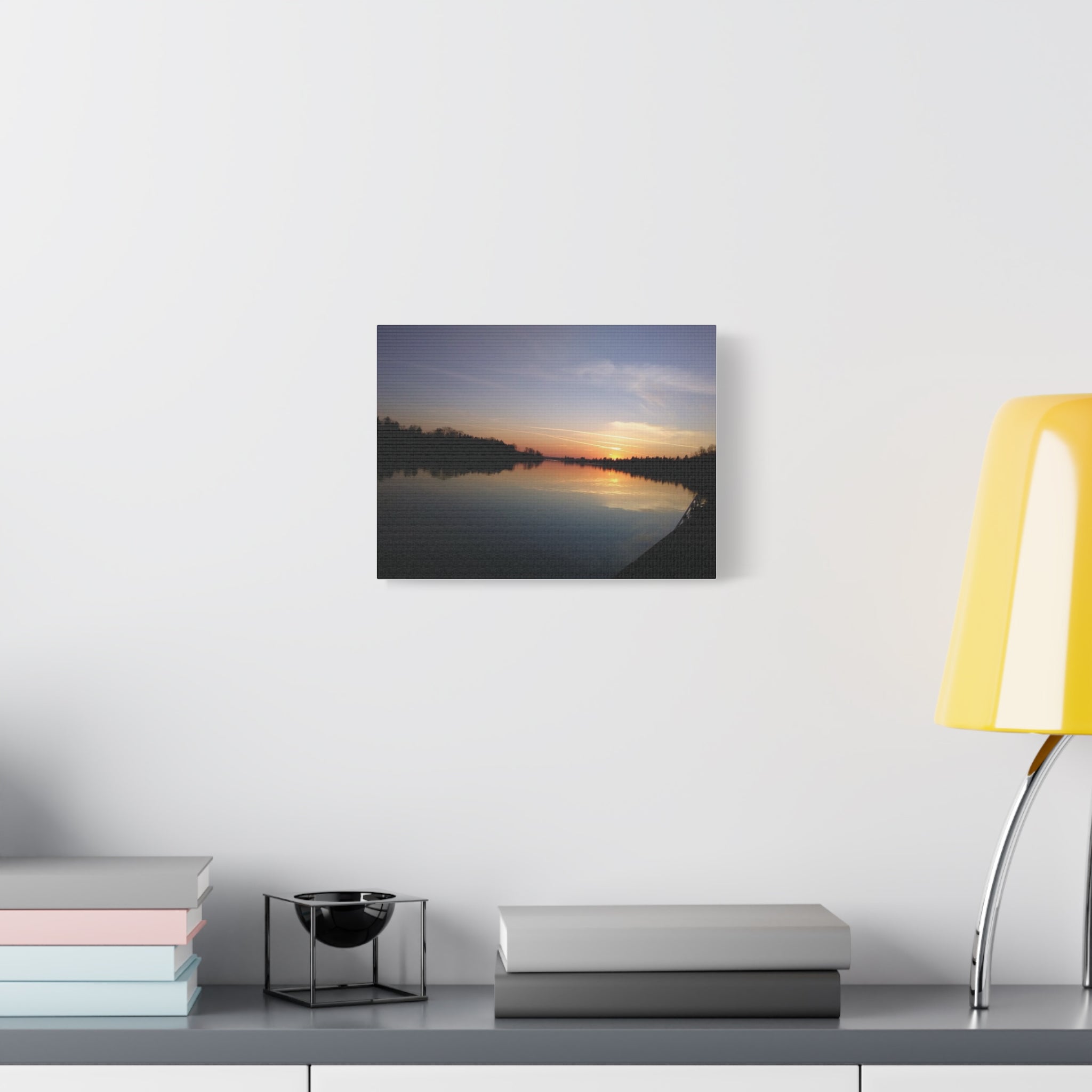 Sunset Lake Reflection Canvas