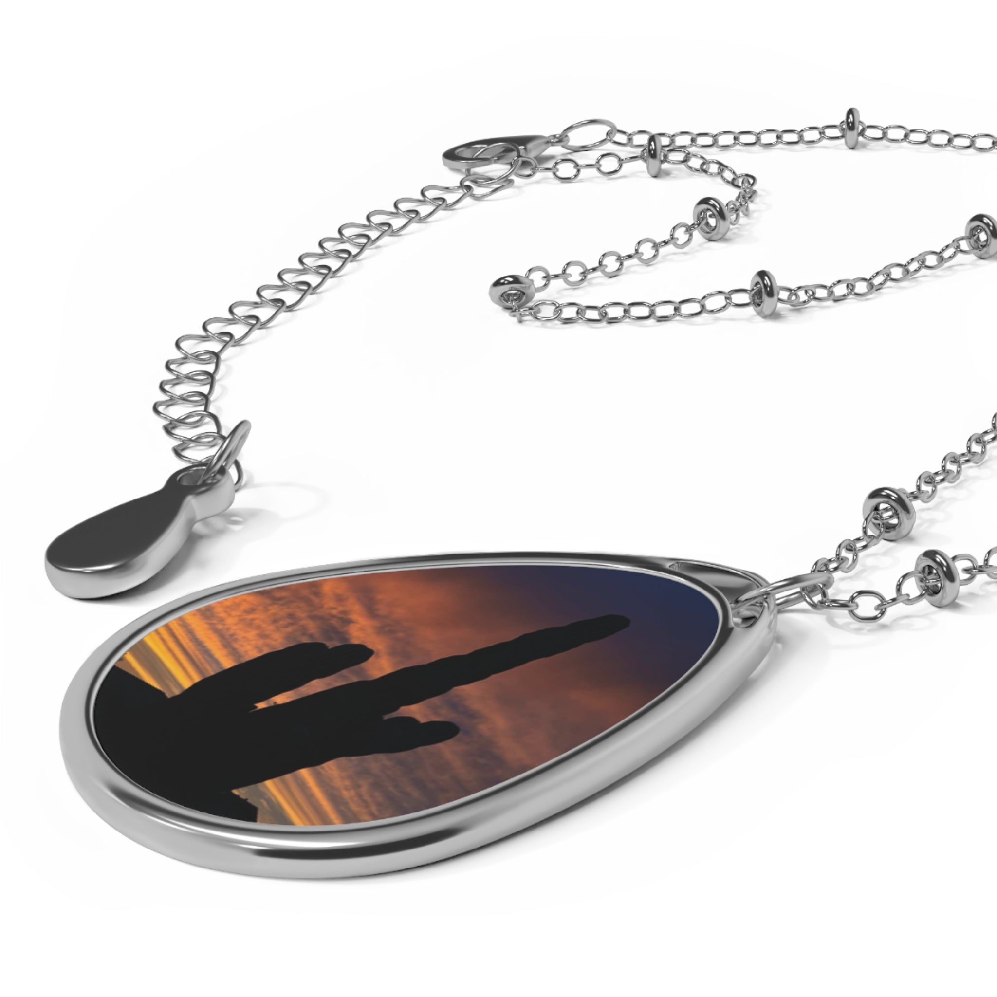 Cactus Sunset Oval Necklace