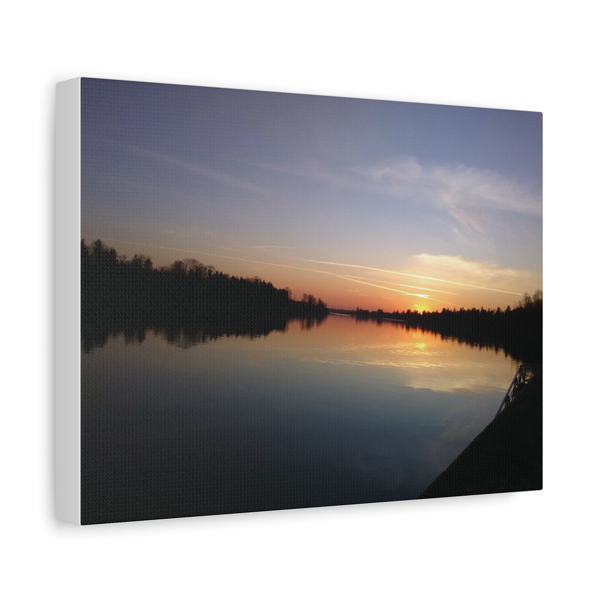 Sunset Lake Reflection Canvas