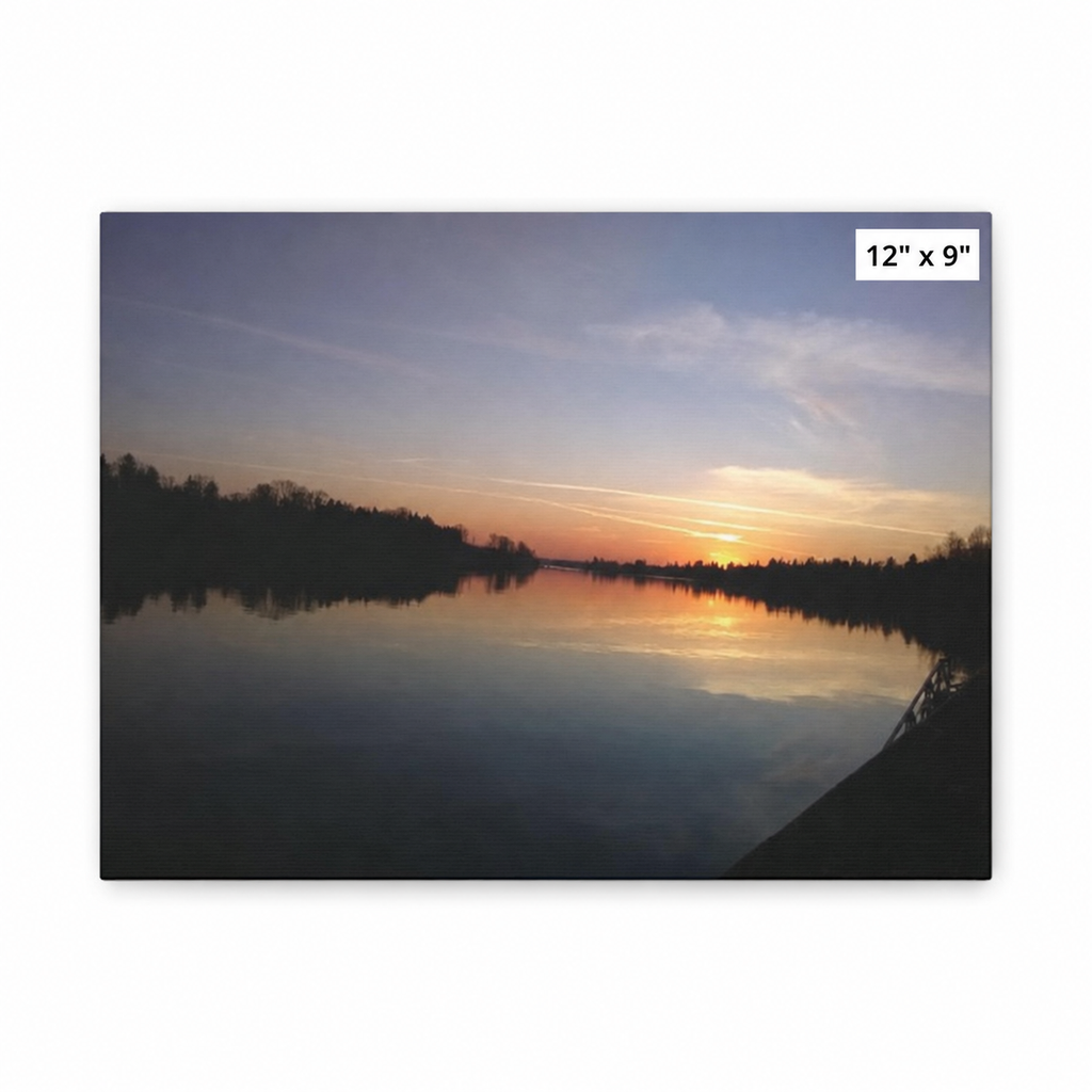 Sunset Lake Reflection Canvas