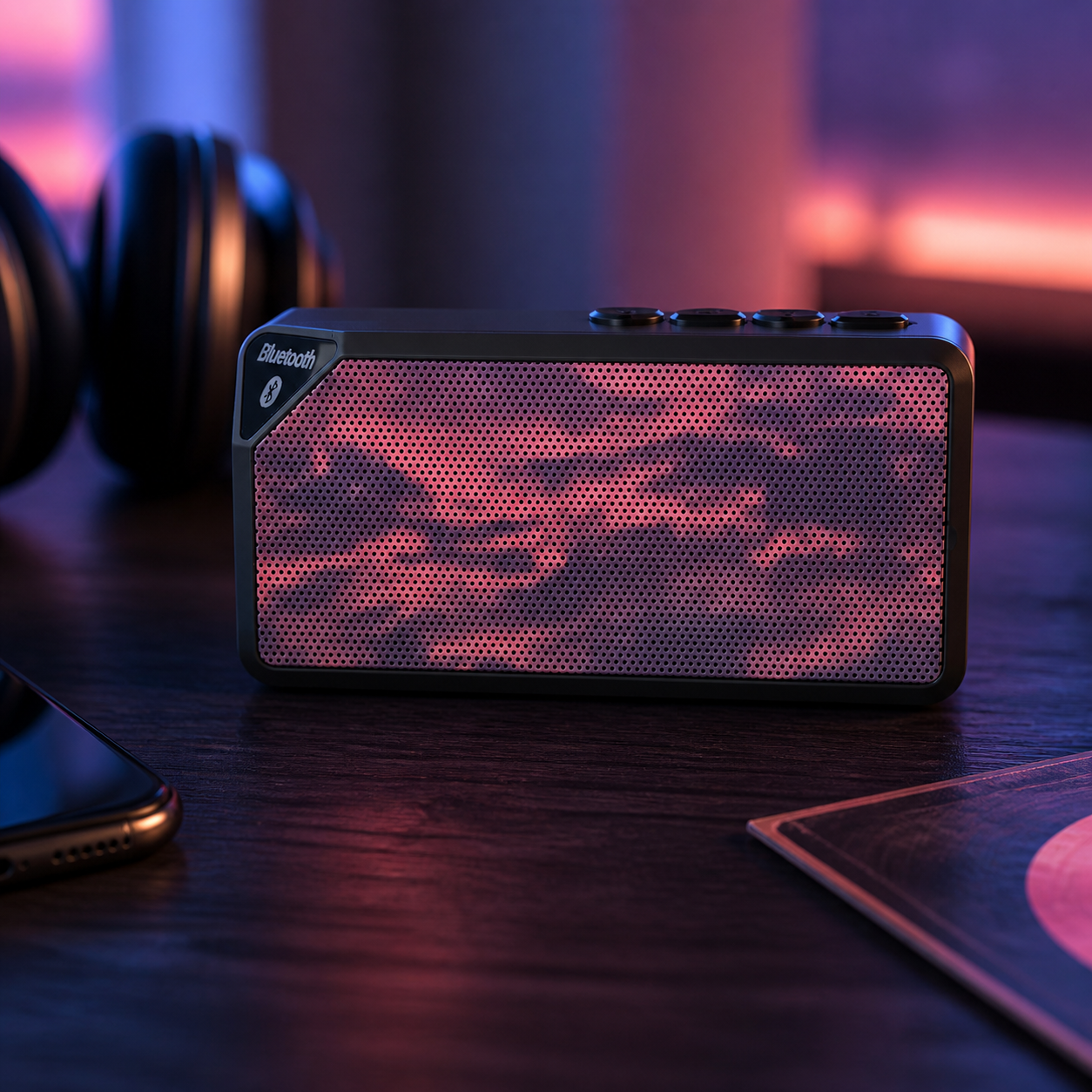Portable Blootooth Speaker - Orange & Purple Sunset Cloud Reflection