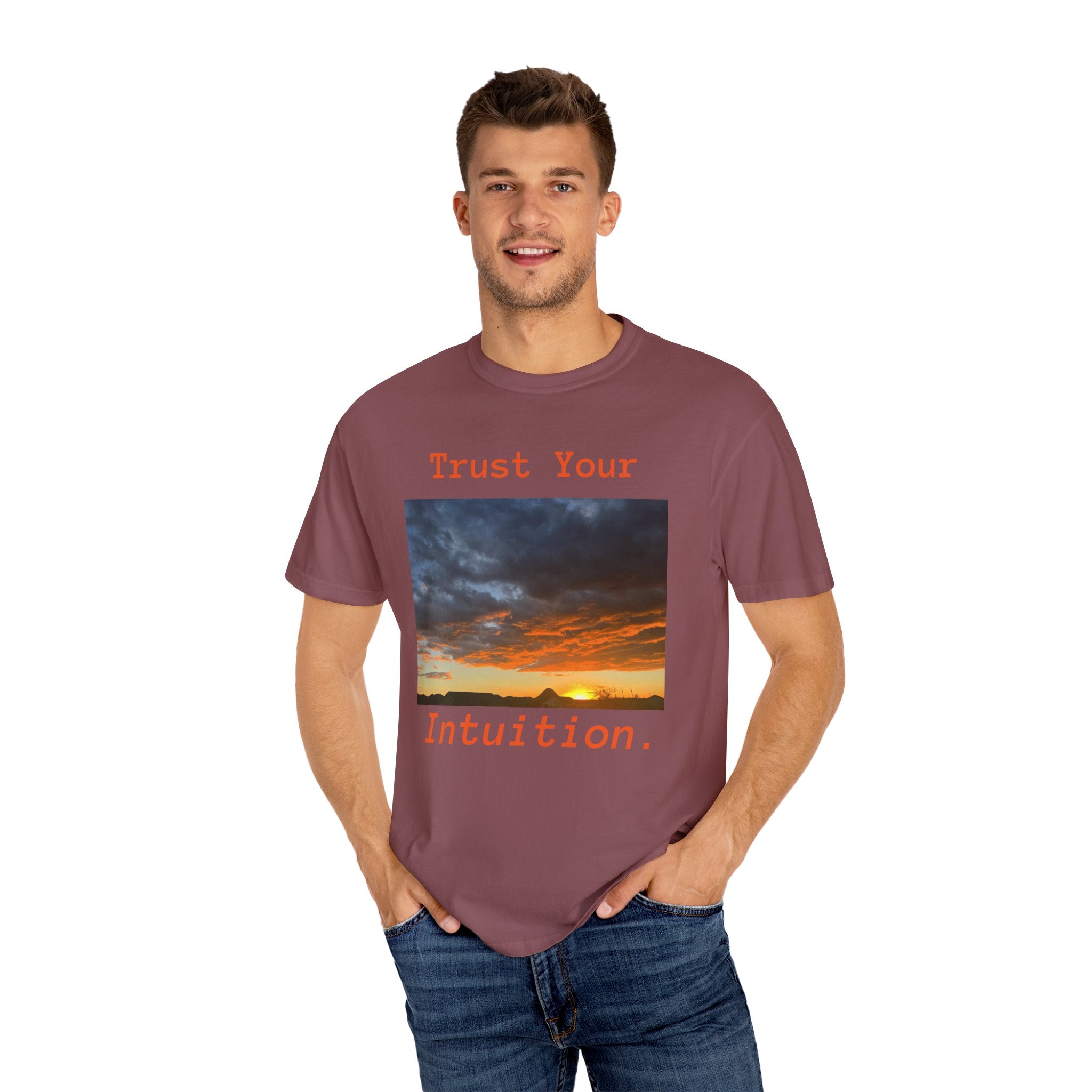 Sunset T-Shirt, "Trust Your Intuition"