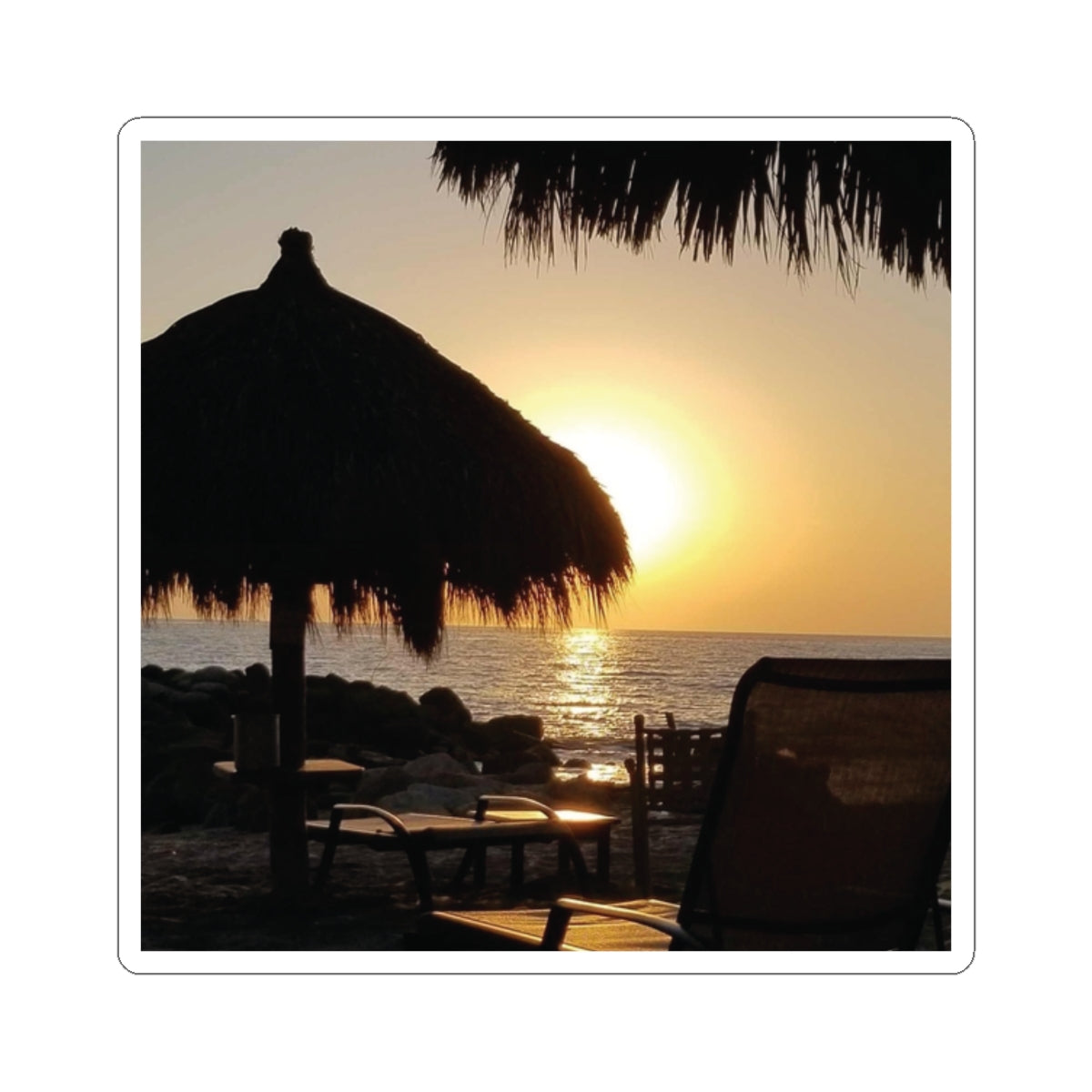 Relaxation Required — Personalizable Beach Sunset Sticker