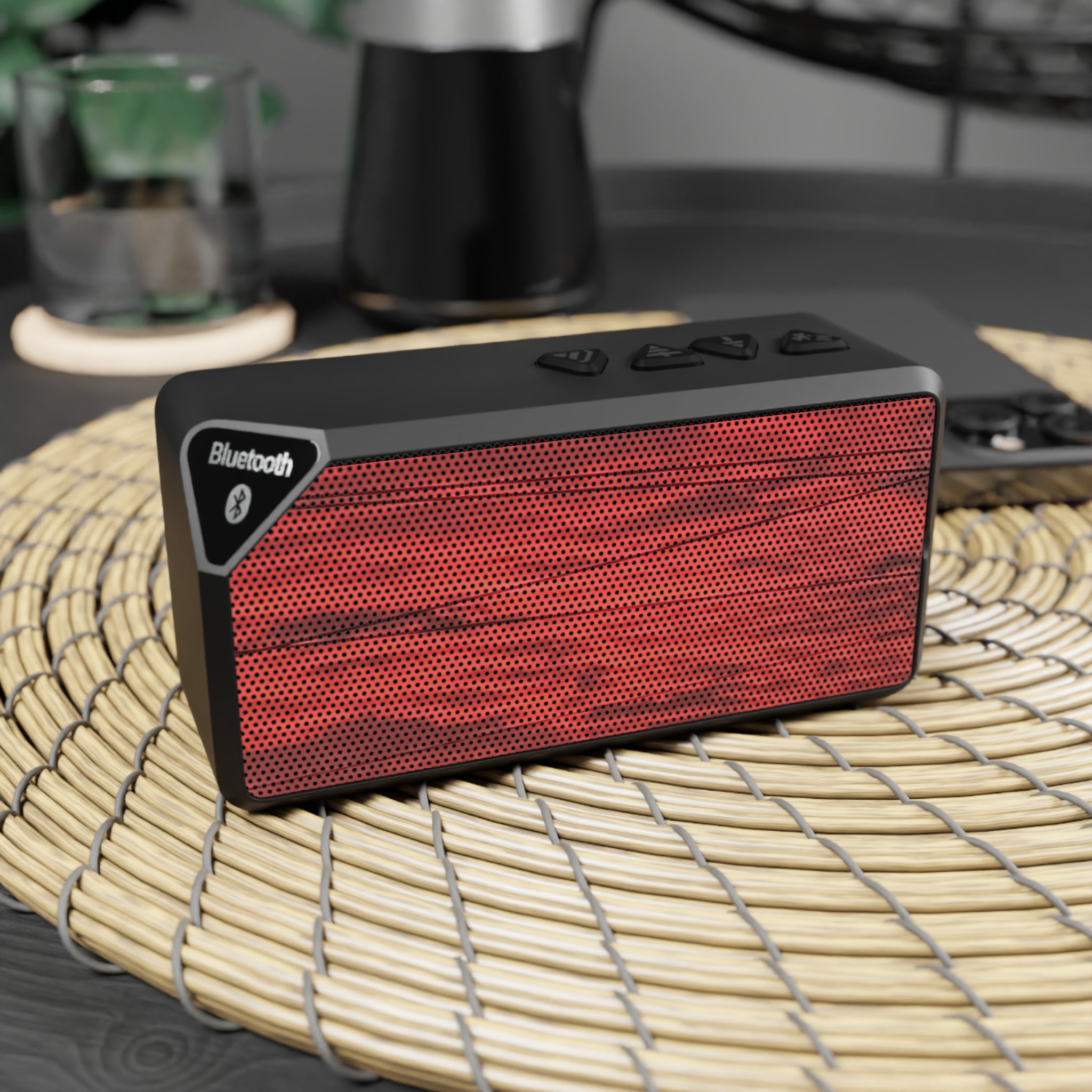 Portable Blootooth Speaker - Burnt Orange & Black Sunset Cloud Reflections