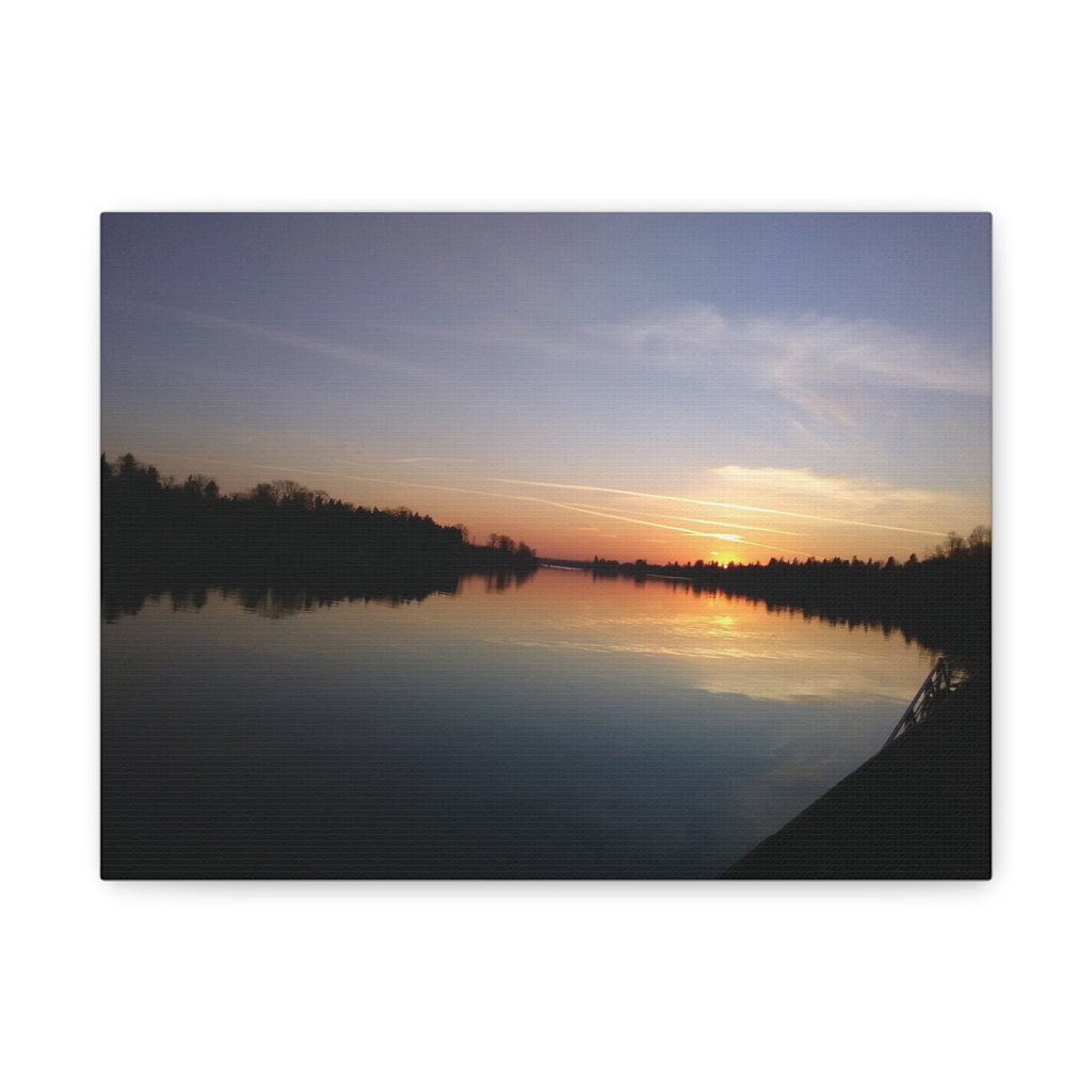Sunset Lake Reflection Canvas