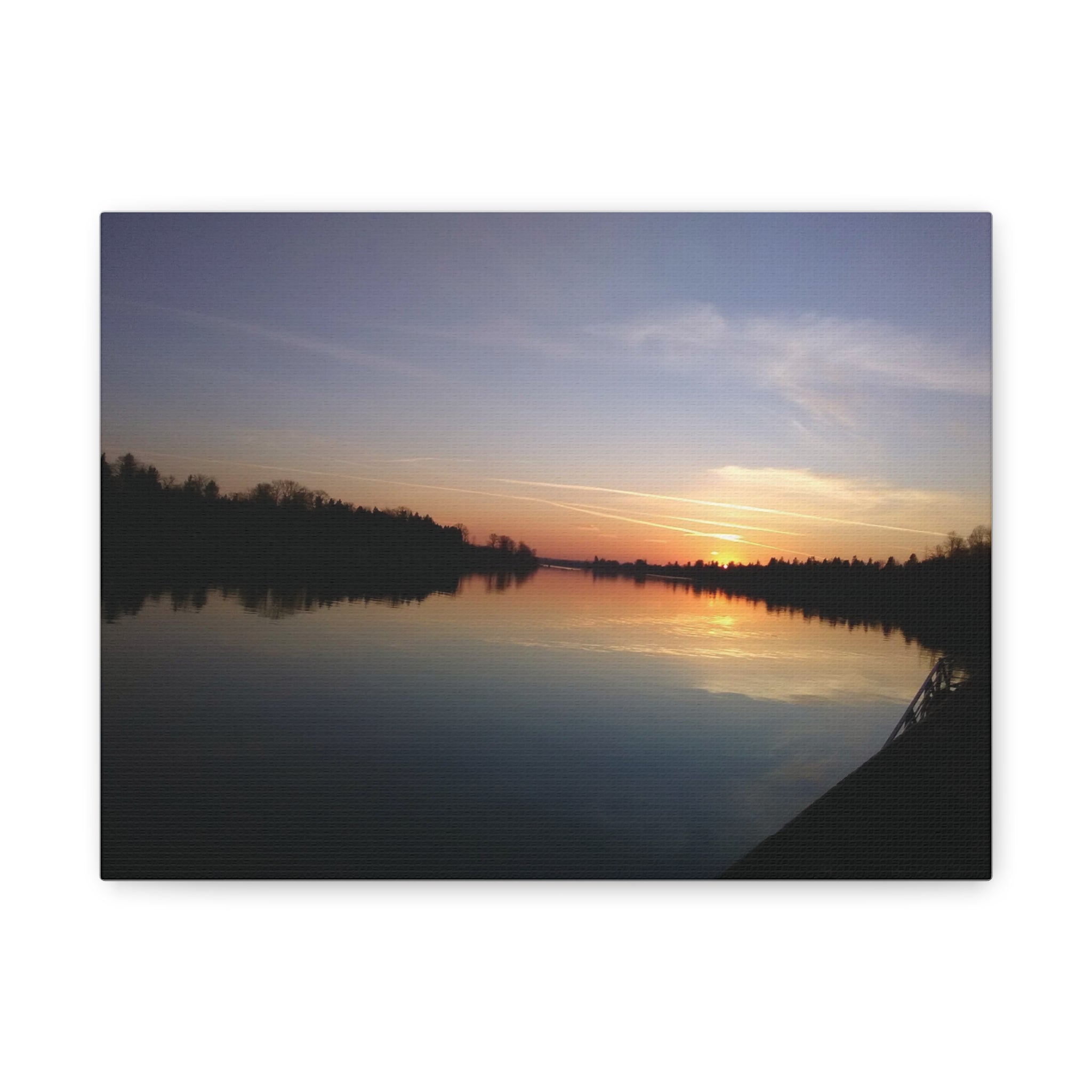 Sunset Lake Reflection Canvas
